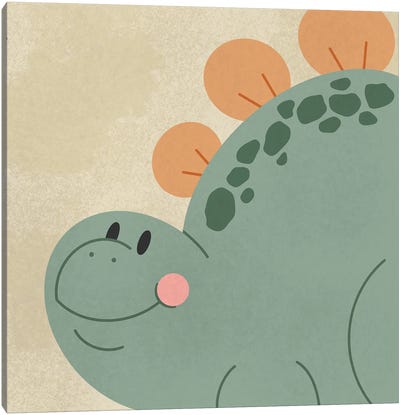 Happy Dino II Canvas Art Print - Prehistoric Animal Art
