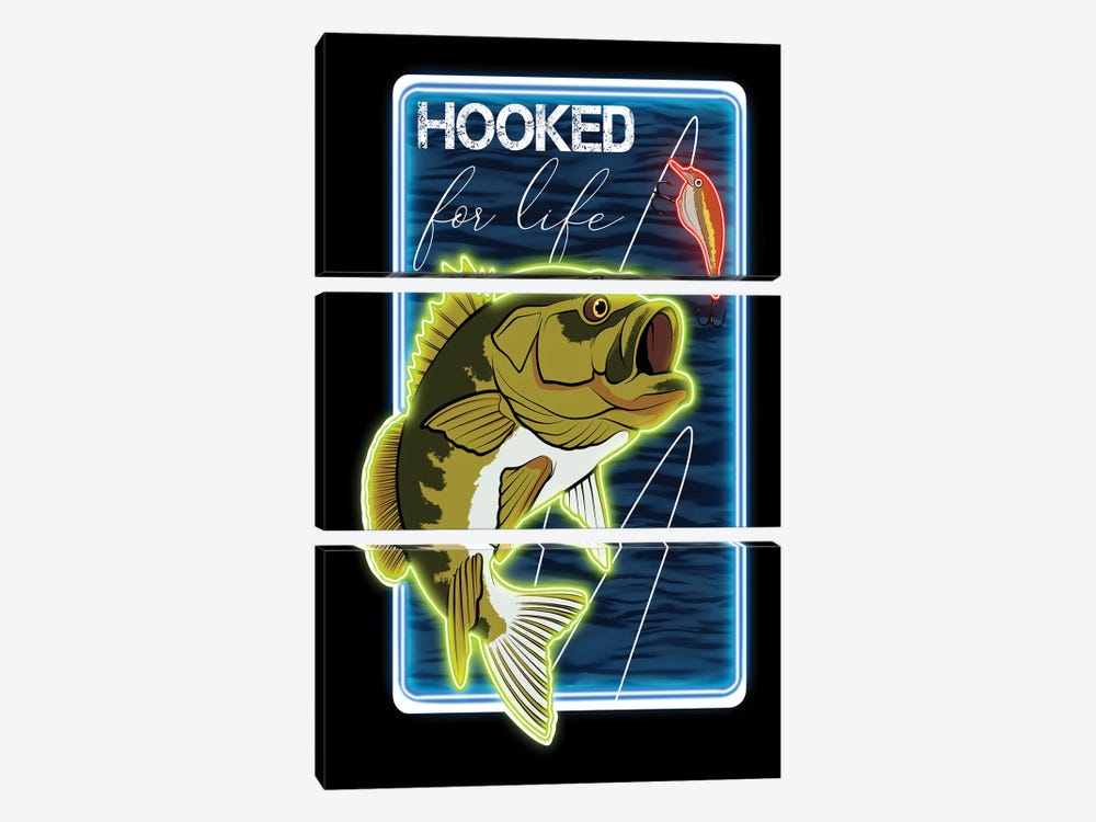 Hooked For Life by Marcus Prime 3-piece Canvas Art Print