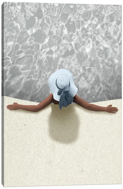 Relaxing By The Pool Canvas Art Print - Marcus Prime