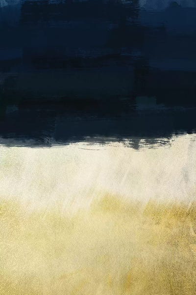 Gold Abstract Art: Gold Indigo Shuffle I by Marcus Prime