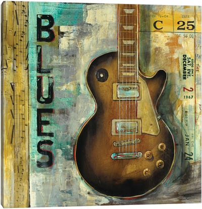 Blues Canvas Art Print - Musical Instrument Art