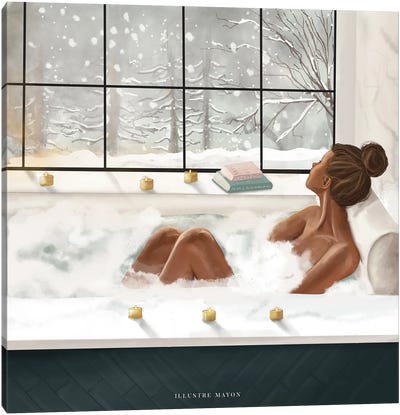 Bath Time Canvas Art Print - Self-Care Art