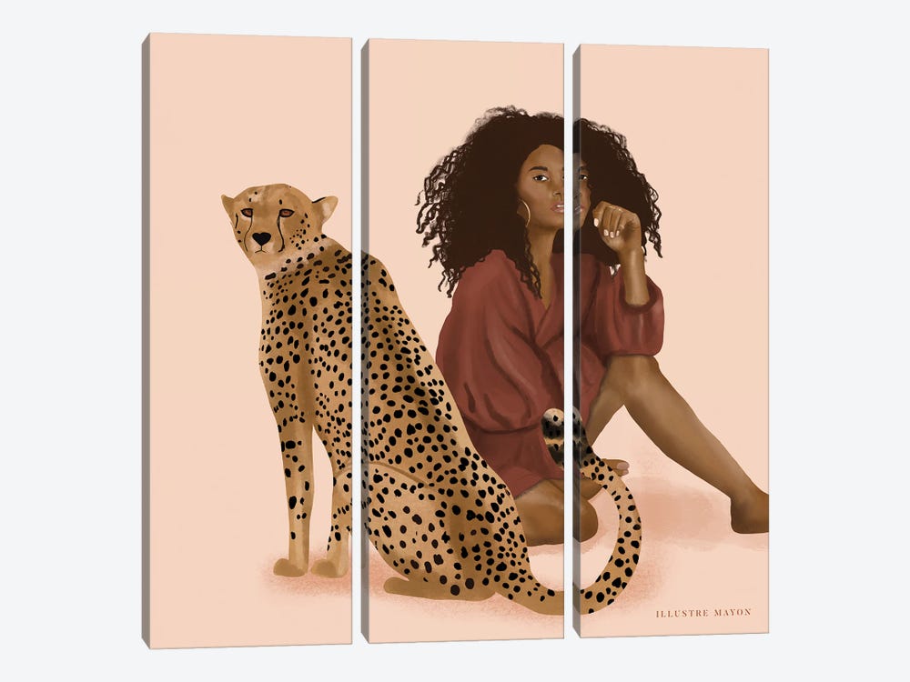 Cheetah by Illustre Mayon 3-piece Canvas Print