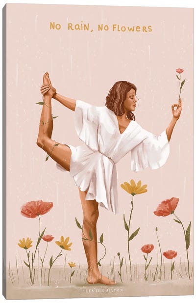 No Rain, No Flowers Canvas Art Print - Illustre Mayon