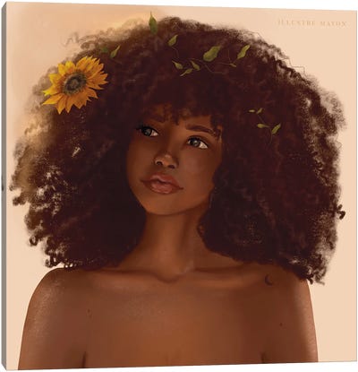 Sunflower Girl Canvas Art Print - Illustre Mayon