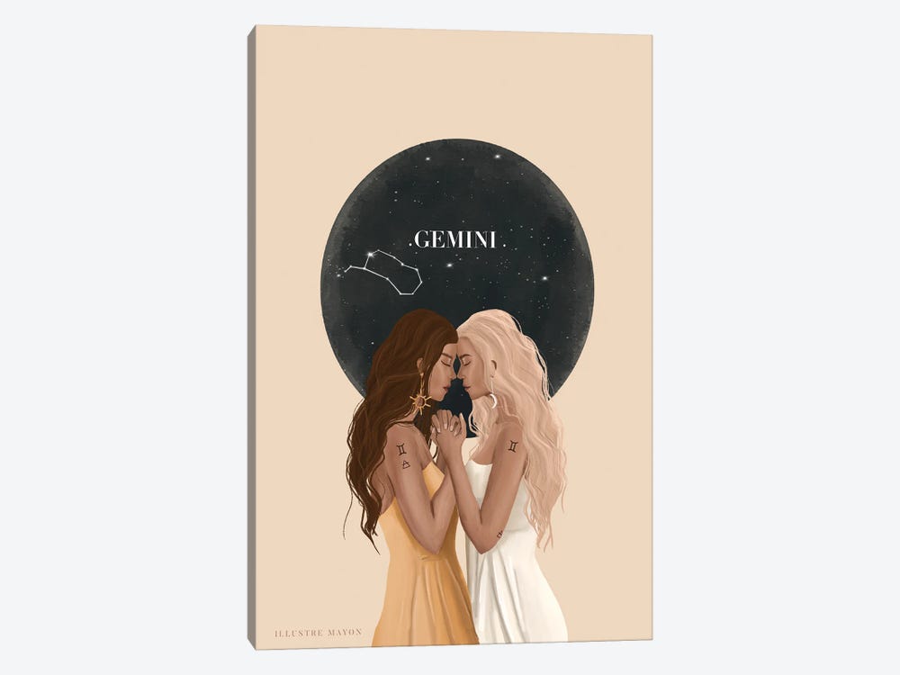 Gemini by Illustre Mayon 1-piece Canvas Wall Art