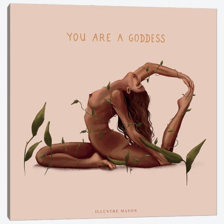 You Are A Goddess Canvas Print #PRT69} by Illustre Mayon Canvas Art Print