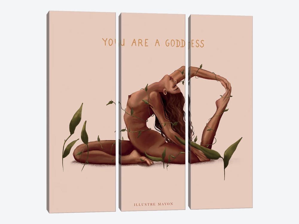 You Are A Goddess by Illustre Mayon 3-piece Canvas Print