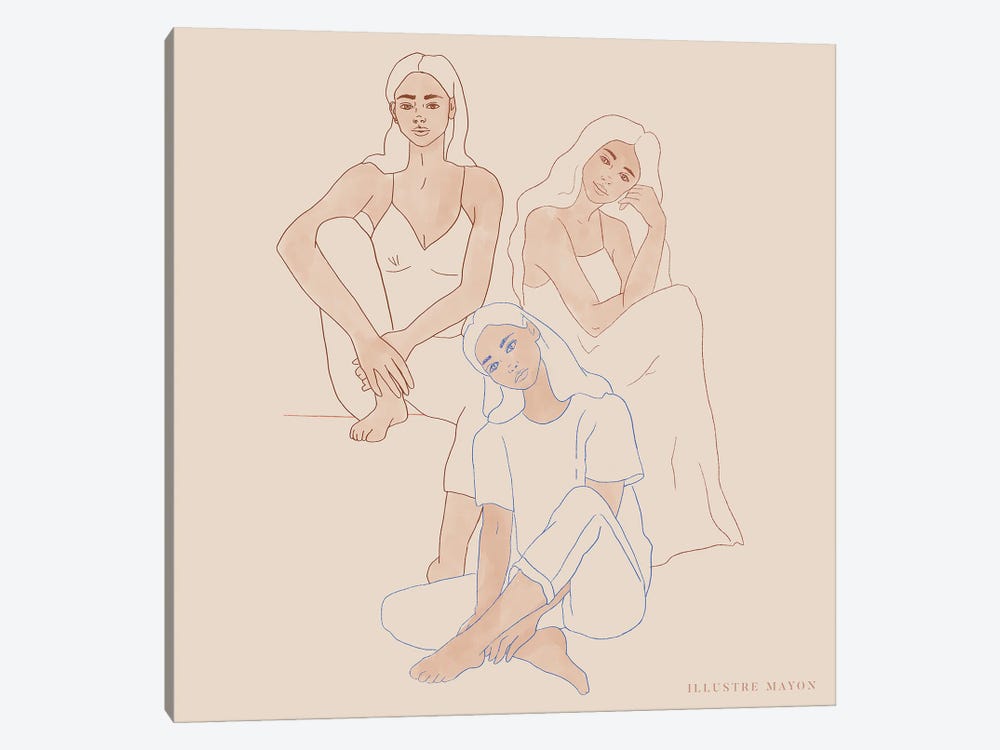 Sisters by Illustre Mayon 1-piece Canvas Print