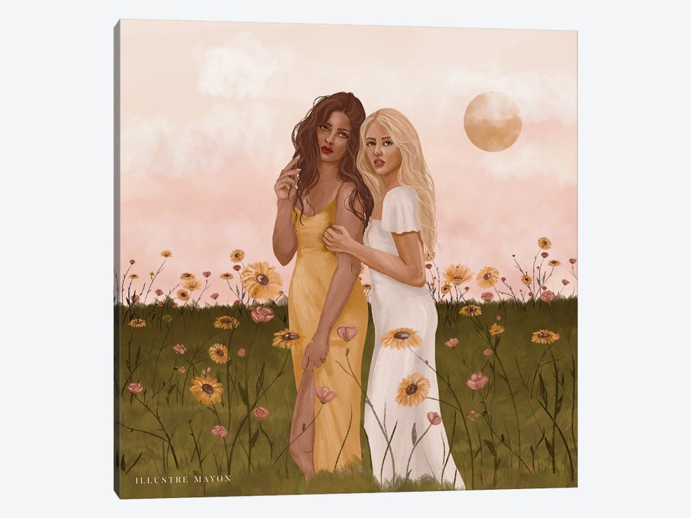 Sunflower And Rose by Illustre Mayon 1-piece Canvas Artwork