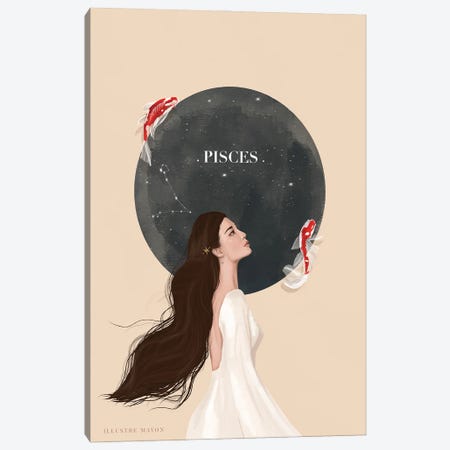 Pisces Canvas Print #PRT8} by Illustre Mayon Art Print