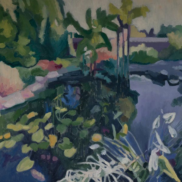 Water Lilies: Tropical Garden With Waterlilies by Sophia Persephone Ambrose