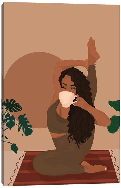 Yoga Lady Canvas Art Print - Self-Care Art