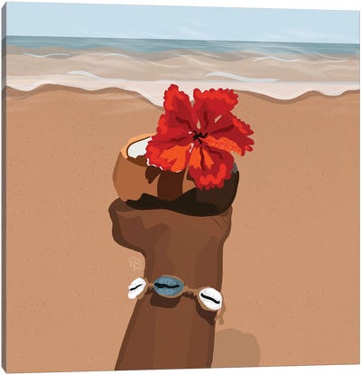 Coconut Hibiscus Canvas Art Print - Point of View