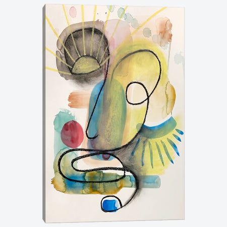 Modernist Emoji (Sunshine) Canvas Print #PSK131} by Pamela Staker Art Print