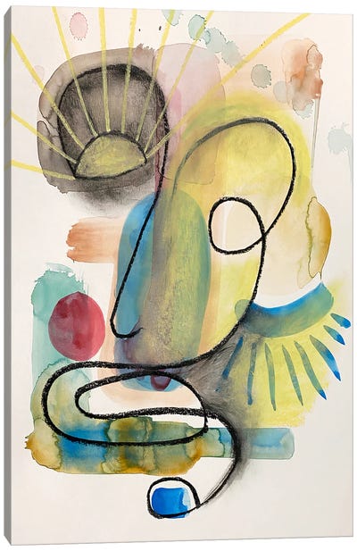 Modernist Emoji (Sunshine) Canvas Art Print - Pamela Staker