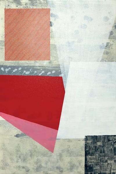 Red Geometric I by Pamela Staker metal wall art