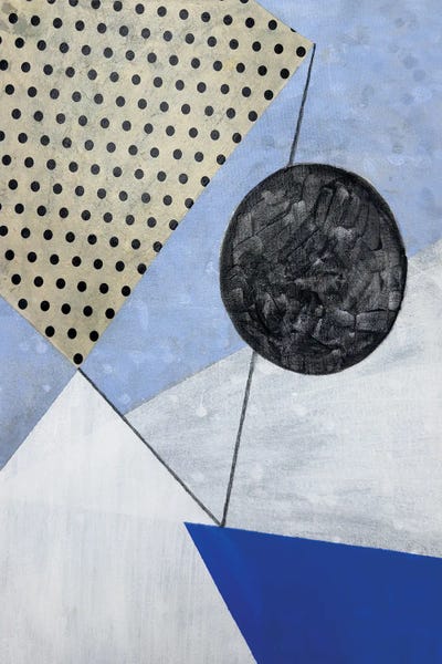 Blue Geometric I by Pamela Staker metal wall art