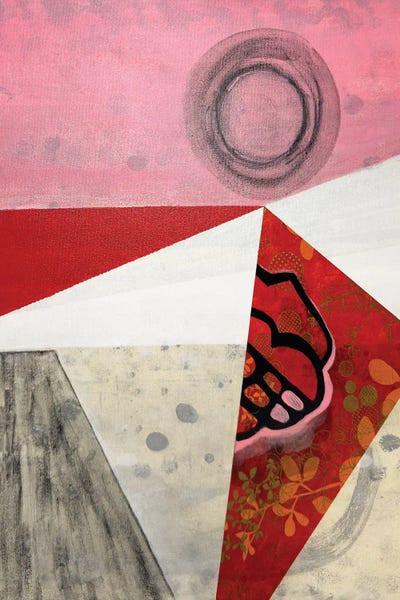 Red Geometric II by Pamela Staker metal wall art