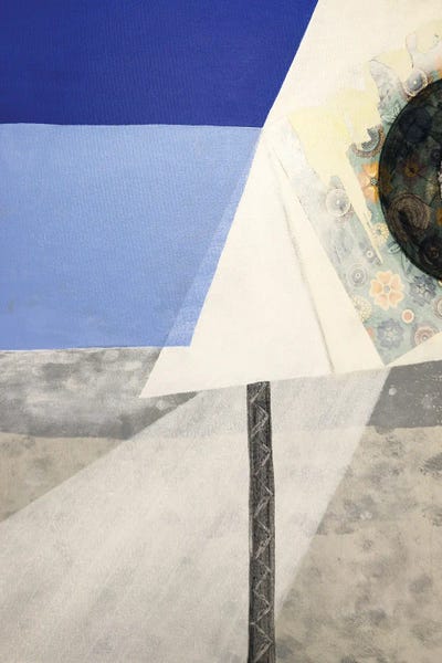 Blue Geometric II by Pamela Staker metal wall art