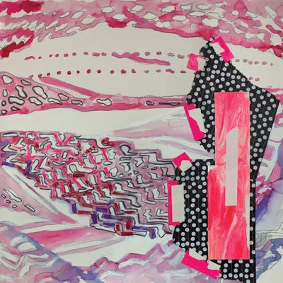 Red Pattern by Pamela Staker metal wall art