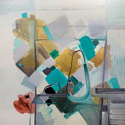 Table Top II by Pamela Staker metal wall art