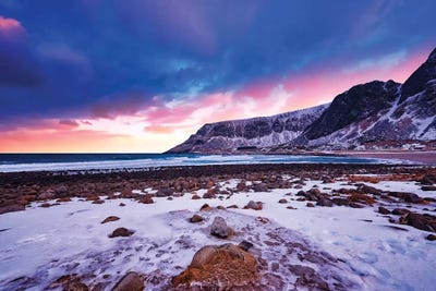 Sunset At Unstad by Philippe Sainte-Laudy art print