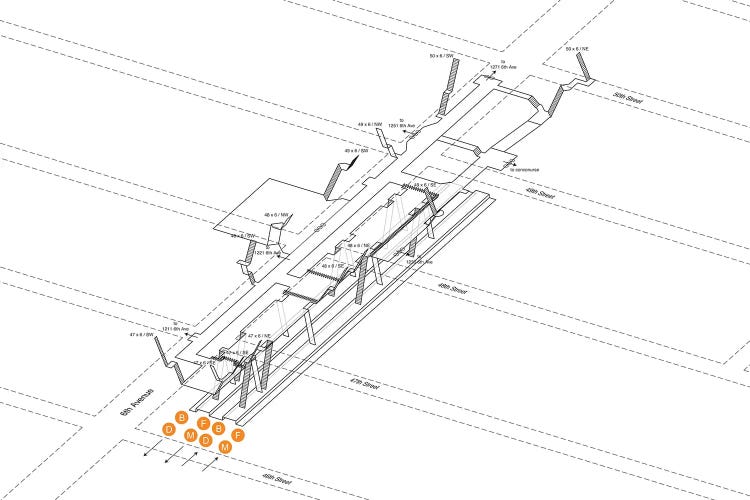 47th-50th Street Rockefeller Center Station 3D Diagram