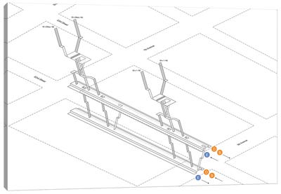 7th Avenue Station 3D Diagram Canvas Art Print - Transit Maps
