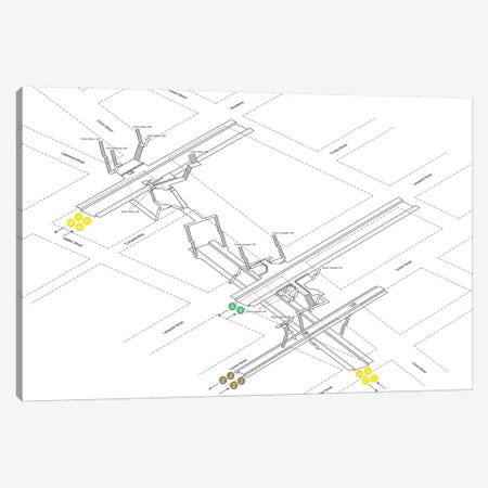 Canal Street Station 3D Diagram Canvas Print #PSN17} by Project Subway NYC Canvas Artwork