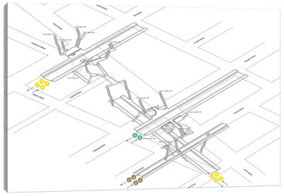 Canal Street Station 3D Diagram Canvas Art Print - Transit Maps