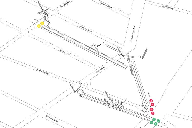 Court Street - Borough Hall Station 3D Diagram by Project Subway NYC wall art