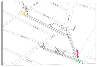 Court Street - Borough Hall Station 3D Diagram Canvas Art Print - Tunnel & Subway Art