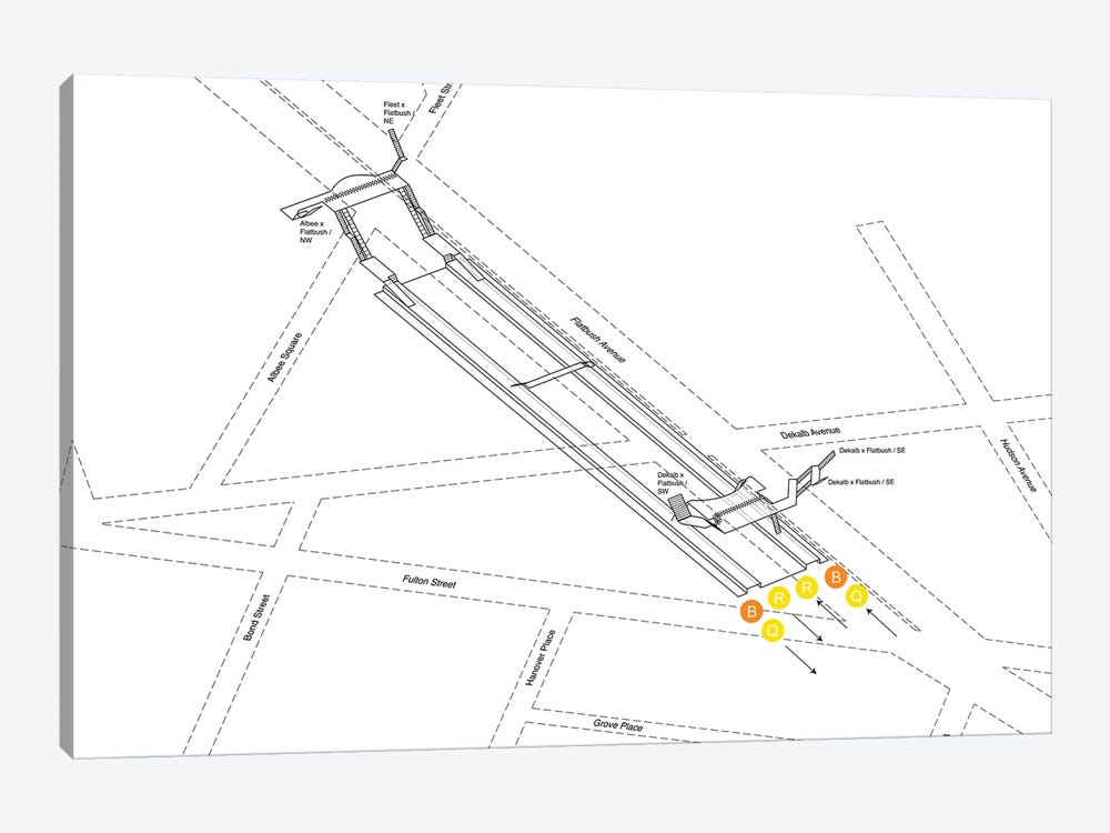 Dekalb Avenue Station 3D Diagram by Project Subway NYC 1-piece Art Print