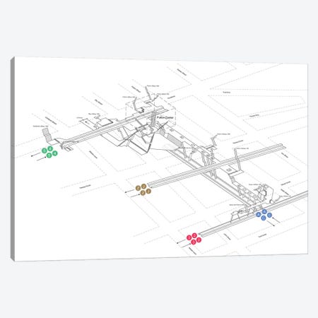 Fulton Street Station 3D Diagram - Manhattan Canvas Print #PSN23} by Project Subway NYC Canvas Art
