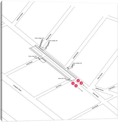 Hoyt Street Station 3D Diagram Canvas Art Print - New York City Map