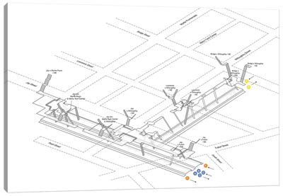 Jay Street - MetroTech Station 3D Diagram Canvas Art Print - Transit Maps
