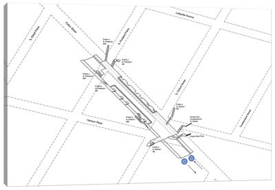 Lafayette Street Station 3D Diagram Canvas Art Print - Transit Maps