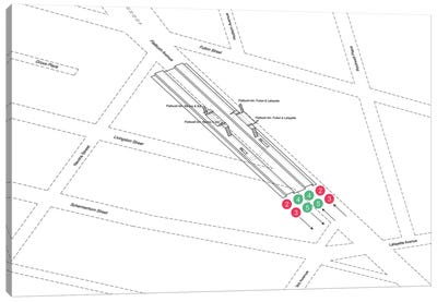 Nevins Street Station 3D Diagram Canvas Art Print - Transit Maps