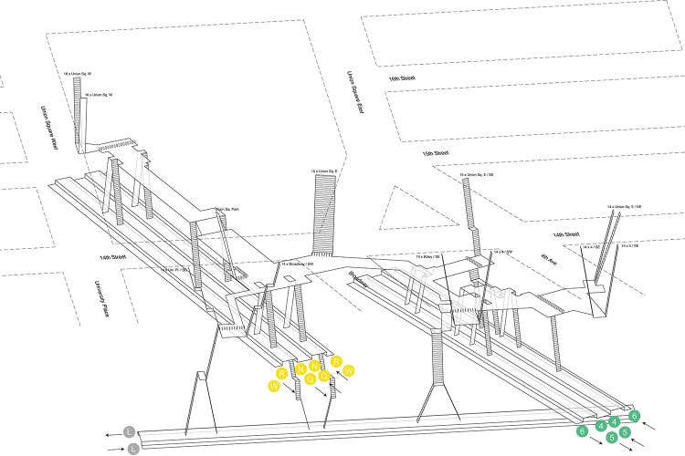 14th Street Union Square Station 3D Diagram