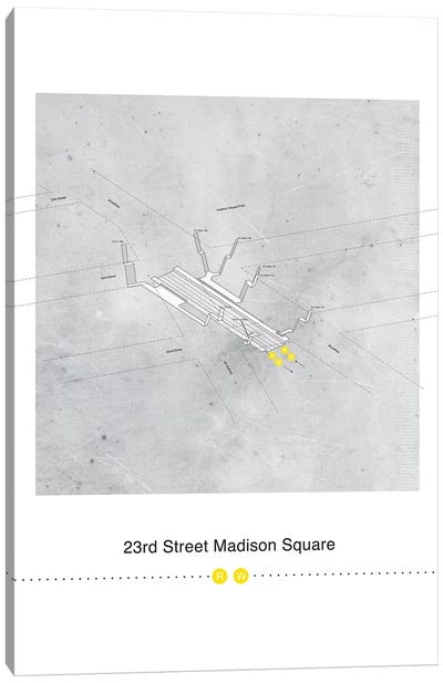 23rd Street Station 3D Map Poster Canvas Art Print