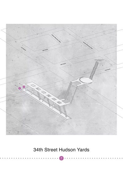 Project Subway NYC: 34th Street Hudson Yards Map Station Poster by Project Subway NYC