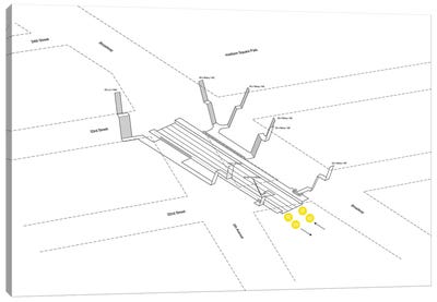 23rd Street Station 3D Diagram Canvas Art Print - Transit Maps