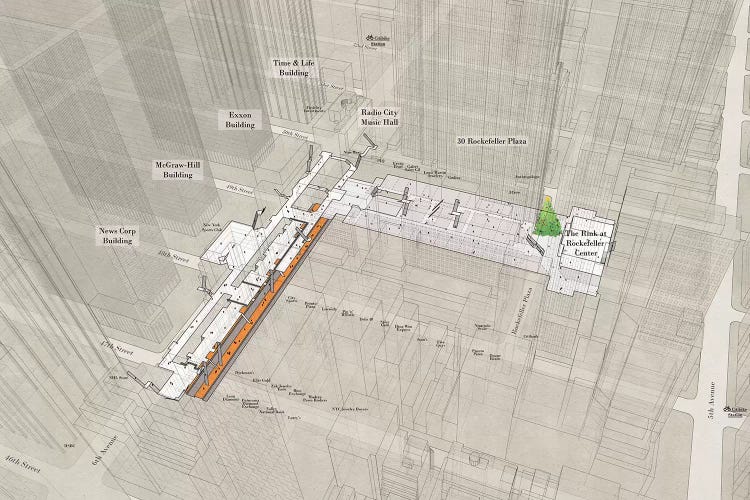 47th-50th Street Rockefeller Center - Subway 3D X-Ray