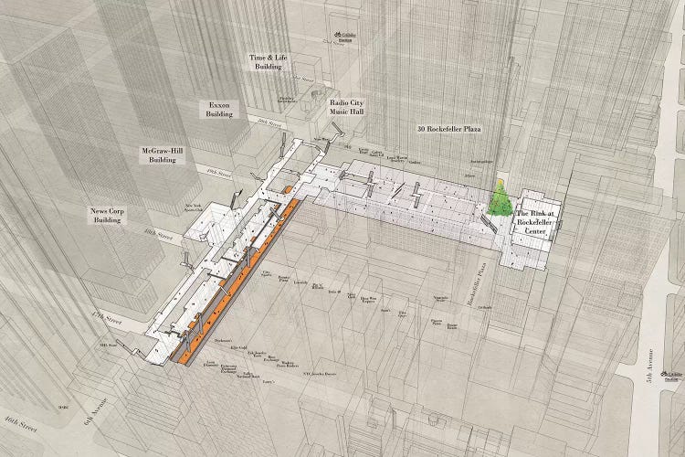 Subway X-Ray 47th-50th Street Rockefeller Center by Project Subway NYC wall art