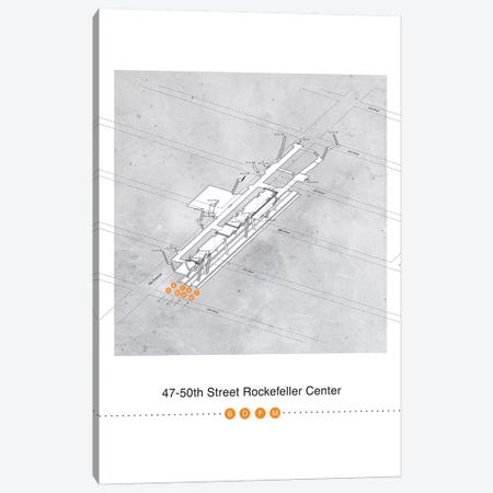 47th-50th Street Rockerfeller Center Station 3D Map Poster Canvas Print #PSN55} by Project Subway NYC Canvas Art
