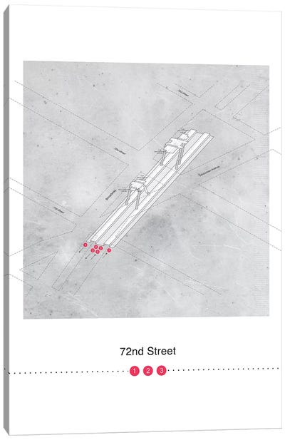 72nd Street Station 3D Map Poster Canvas Art Print