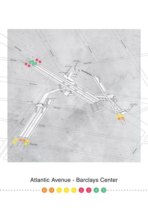 Atlantic Avenue - Barclays Center Station 3D Map Poster