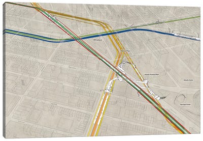 Atlantic Avenue - Barclays Center Suwbay Cluster Canvas Art Print - Transit Maps