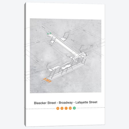 Bleecker Street - Broadway - Lafayette Street Station 3D Map Poster Canvas Print #PSN65} by Project Subway NYC Canvas Print